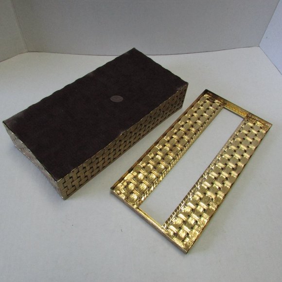 Stylebuilt Filigree Basket Weave Tissue Box Holder Cover Hollywood Regency Chic - Picture 6 of 7